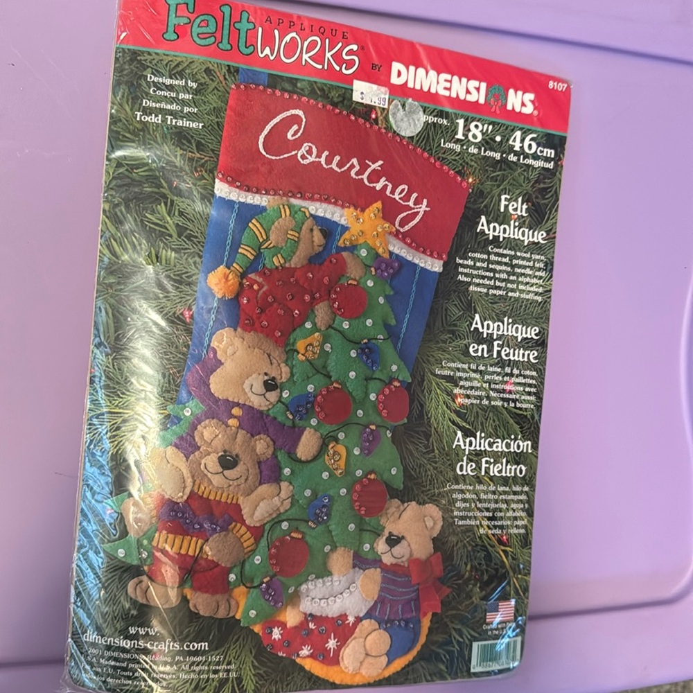 Dimensions Feltworks Bear Stocking kit New